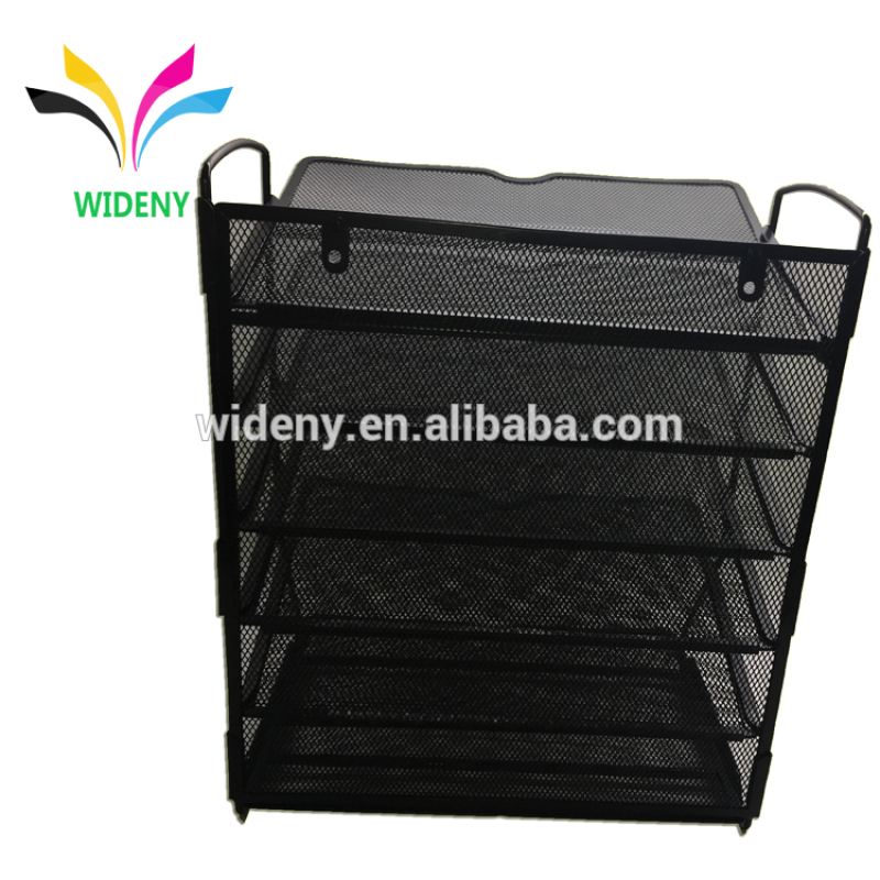 Office Vertical Mesh 5-Tier Black Hanging File Letter Organizer Tray