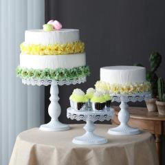 Набор из 3 подставок для торта, круглые белые регулируемые металлические подставки для десертов, подставка для кексов для вечеринок, свадьбы