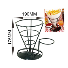 présentoir à snacks panier en fil métallique noir frites frites cône support de cône de crème glacée