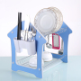 Latest products Single 2 Tier Bam Safety Plastic Dish Drainer Folding Dish Drying Rack with Metal Basket