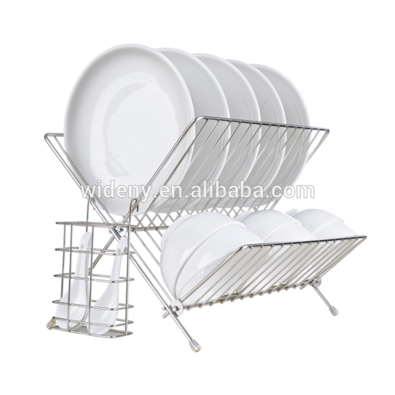 Wideny Best selling factory directly  Cook Pro Chrome plated home kitchen supply metal wire drying rack Folding Dish Rack
