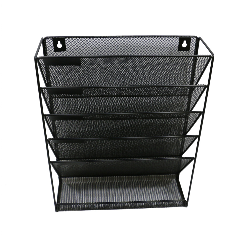 Free Sample school office black metal iron wire mesh desktop or wall mounted file wall organizers for hanging document letter