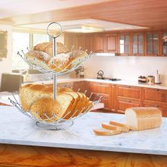 Küchengemüse Aufbewahrung Brot Snacks Obstkorbständer 2-stöckiges Obstregal