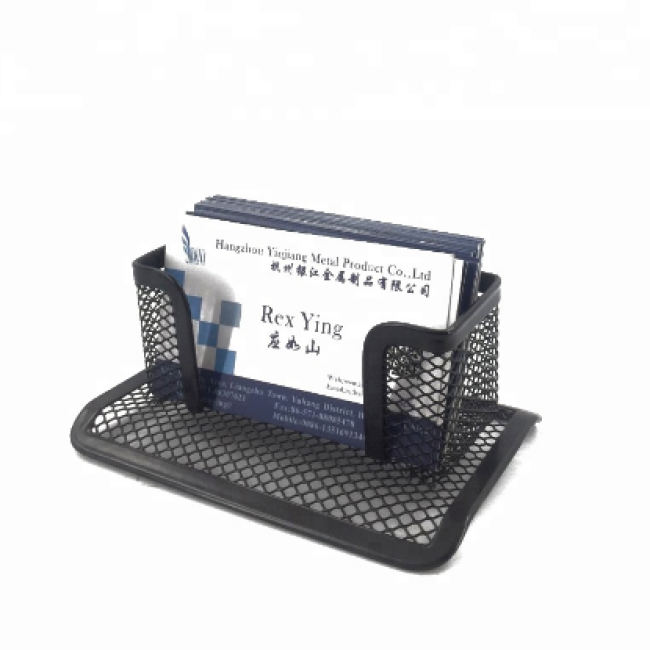 настольная подставка для визитных карточек с металлической сеткой