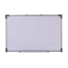 Tableau blanc magnétique mural avec cadre en aluminium d'un côté, fournitures scolaires et de bureau, 60x90 cm, offre spéciale