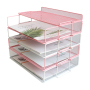 Wideny Home Use Office Storage Document Desk Organizer Metal Mesh 5 Layer Stackable File Trays