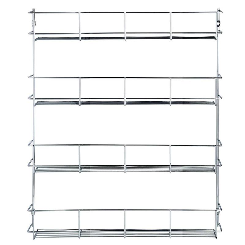 Cabinet shelf storage wall organizer 4 tier steel metal hanging wire kitchen spice rack for pepper holder