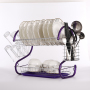 Wideny Durable Metal Dish Drainer 2 Tier Dish Drying Rack for Kitchen Counter Top