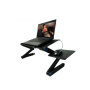 Office home school black adjustable foldable metal mesh desk desktop computer laptop stand for bed or sofa