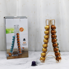 Porte-capsules de café Nespresso en fer, nouveau Design créatif en forme de tour Eiffel, 4 côtés pour 32 tasses