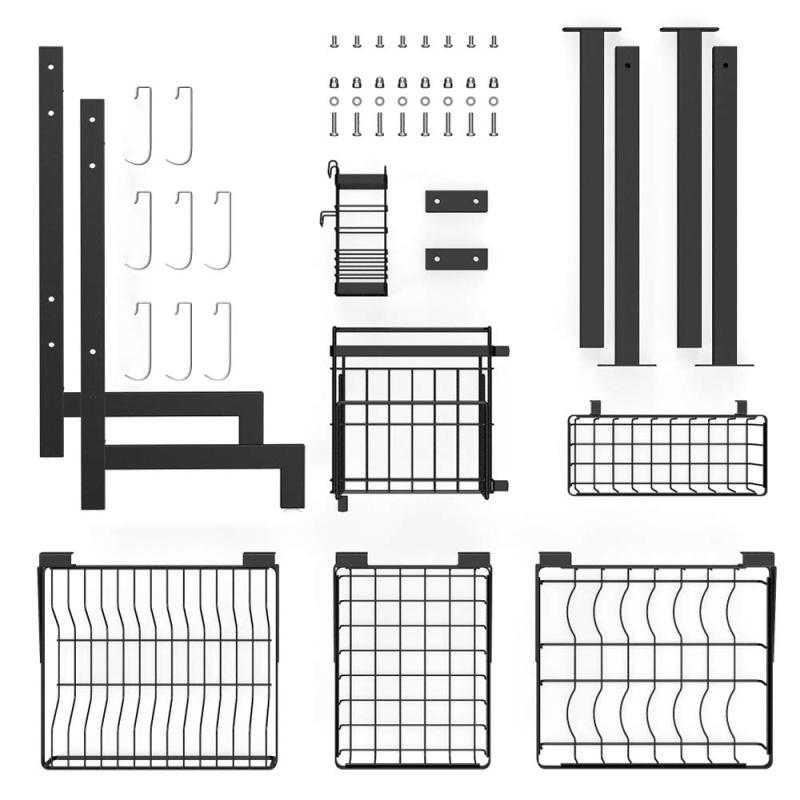 Wideny Home kitchen different sizes removable metal iron 2 tiers dish rack for storage bowl Chopsticks knife