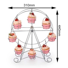 Support à gâteau suspendu décoratif en métal de forme ronde, Type grande roue, revêtement en poudre