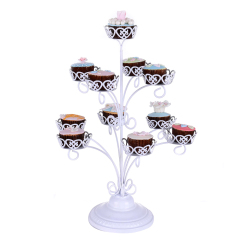 Bakeware new design flower wedding decorative metal white candy cup cake stand