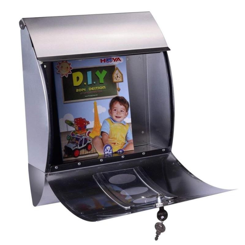 Home use stainless steel wall mounted security mailbox with newspaper holder for outdoor garden