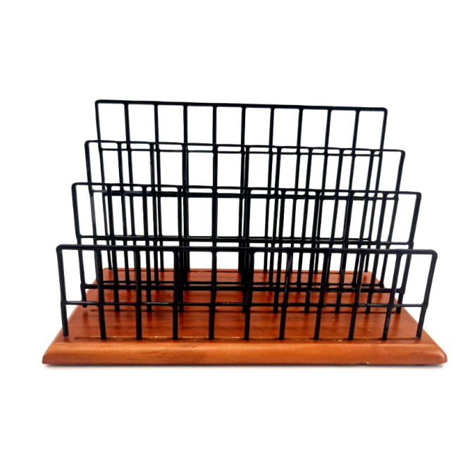 Канцелярские принадлежности Wideny, черная металлическая проволочная сетка, деревянный держатель для писем и файловый органайзер для стола