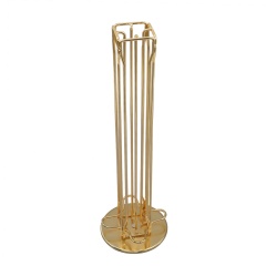 Soporte de torre de metal de alambre dorado con logotipo personalizado, soporte para cápsulas de café nespresso 40