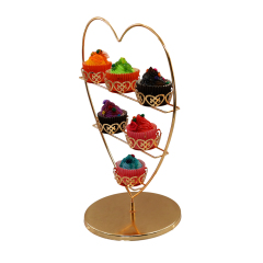 Großhandel Tischplatte 3 Tiers Metalldraht Abnehmbare Hochzeit Gold Cupcake Ständer für Halter Mini Cupcake