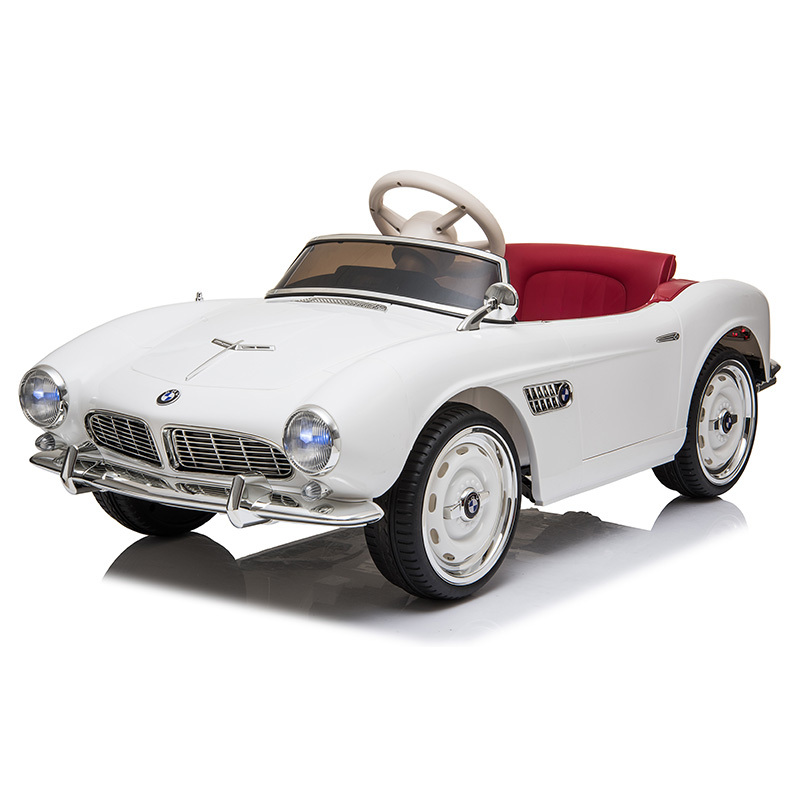 2021 licensed children toy electric ride on car with retro style and remote control for kids to drive