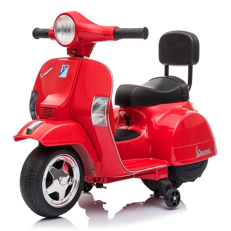 2021 cheap price mini Vespa licensed kids electric motorcycle baby ride on toys car