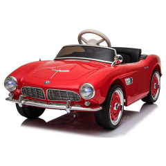 2021 licensed children toy electric ride on car with retro style and remote control for kids to drive