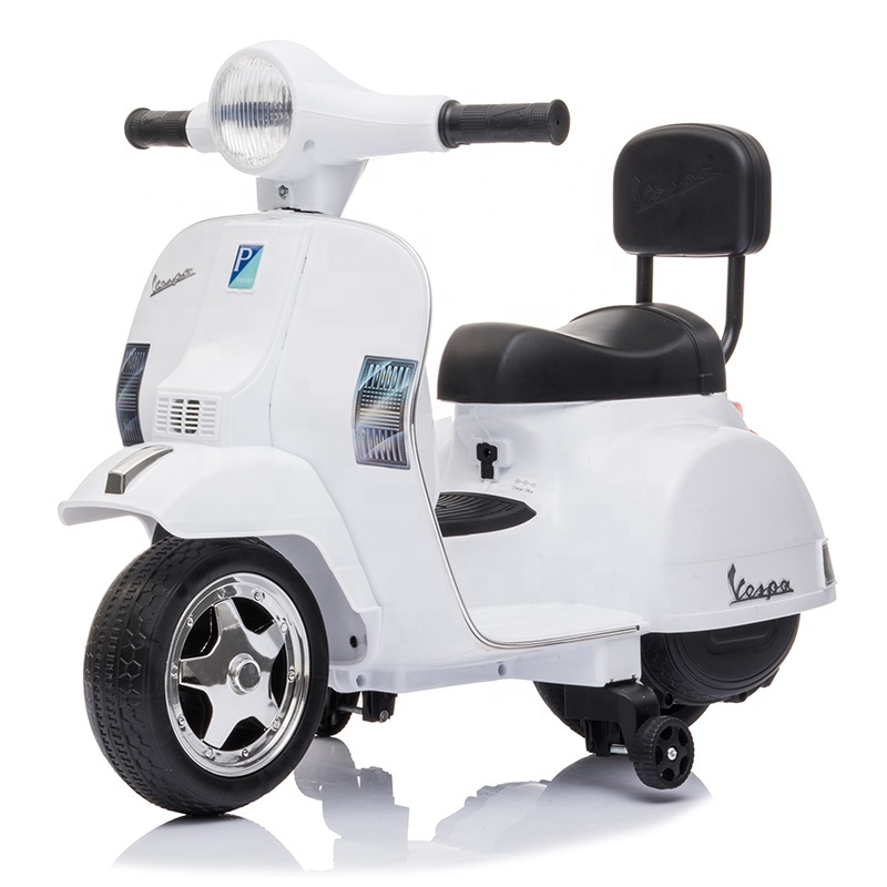 2021 cheap price mini Vespa licensed kids electric motorcycle baby ride on toys car