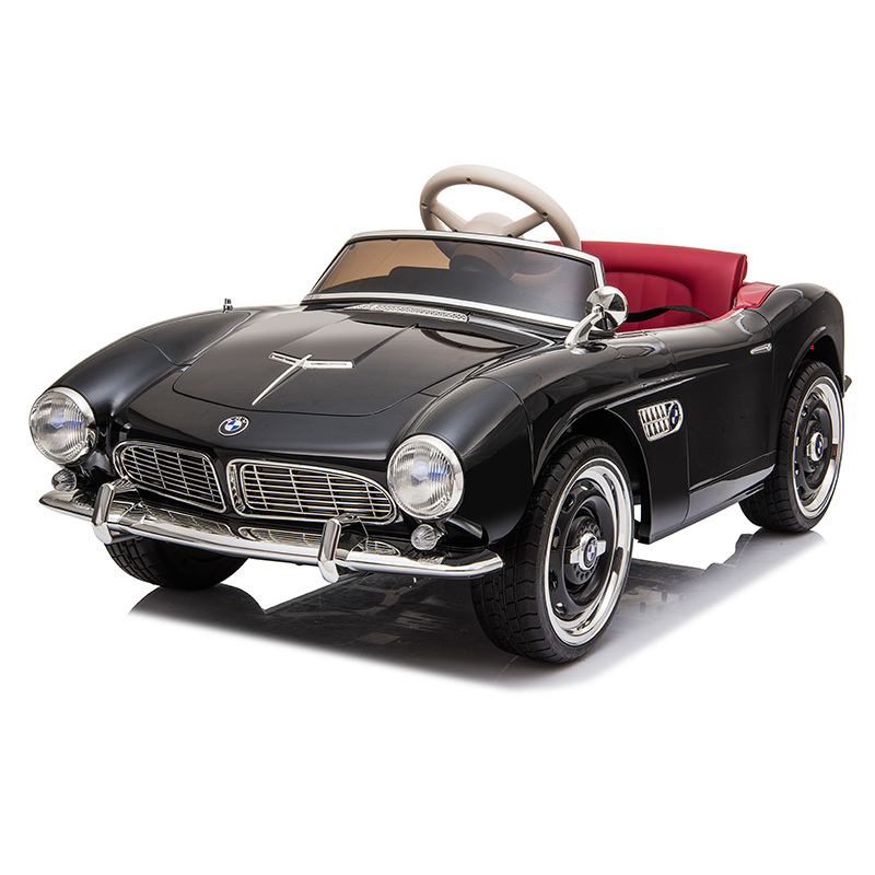 2021 licensed children toy electric ride on car with retro style and remote control for kids to drive