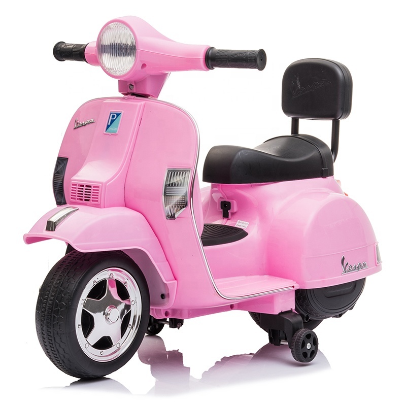 2021 cheap price mini Vespa licensed kids electric motorcycle baby ride on toys car