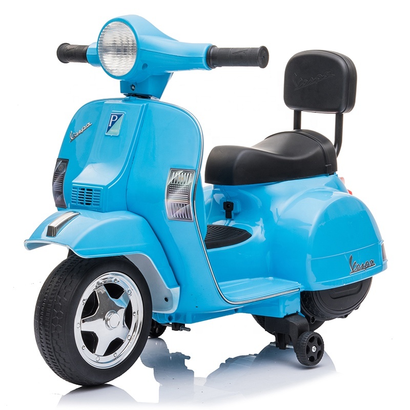 2021 cheap price mini Vespa licensed kids electric motorcycle baby ride on toys car