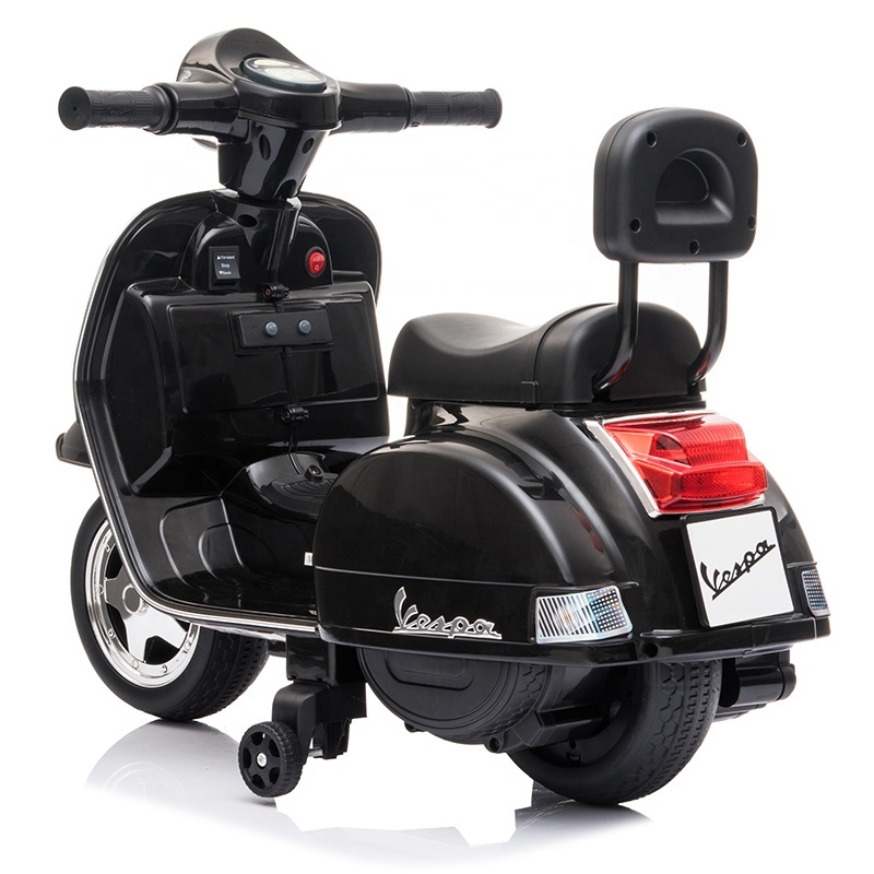 2021 cheap price mini Vespa licensed kids electric motorcycle baby ride on toys car