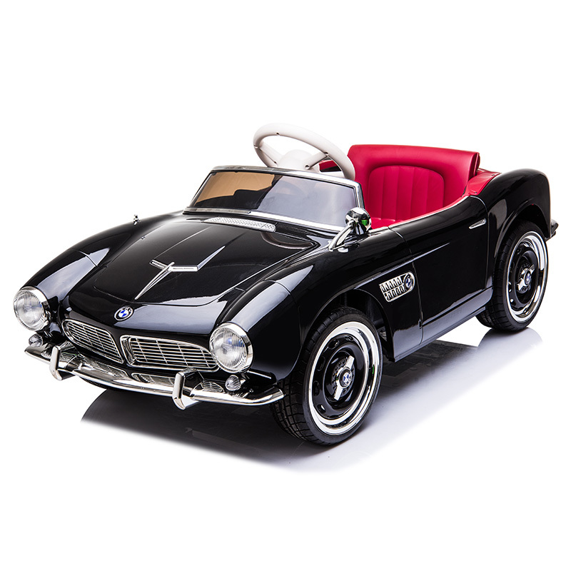 2021 licensed children toy electric ride on car with retro style and remote control for kids to drive
