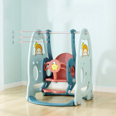 Multifunction Indoor Playground Plastic Baby Swing with Slide Set 