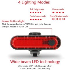 USB Rechargeable Bicycle Taillights Red High Intensity Led Accessories Fits On Any Bike or Helmet Rear Bike Tail Light