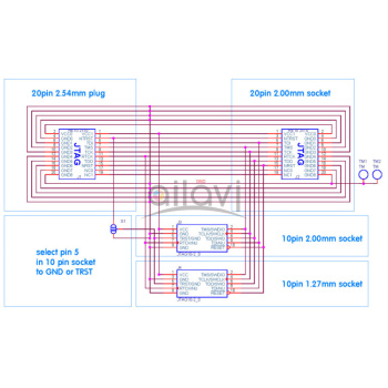 Ailavi® Standard ARM 20-pin JTAG Interface to 10-Pin 2.0mm and 10-Pin 1.27mm Spacing SWD /JTAG Interface Adapter