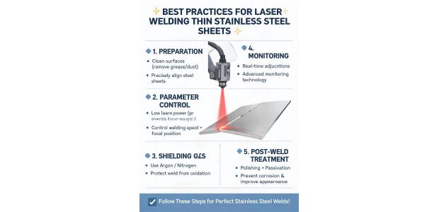 What are the best practices for laser welding thin stainless steel sheets?