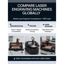 Where can I compare prices and specifications for laser engraving machines globally?