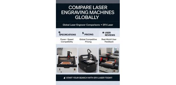 Where can I compare prices and specifications for laser engraving machines globally?