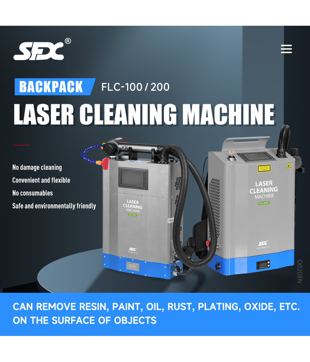 100W Rucksack-Puls-Faser-Laser-Reinigungs-Maschinen-Metallrost-Farben-Oxid-Beschichtungs-Abbau-Maschine