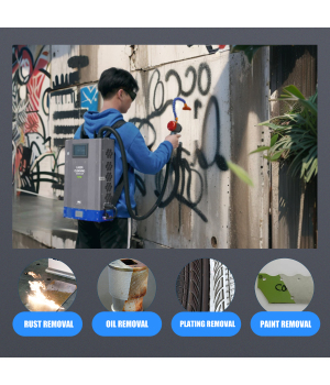 100W Rucksack-Puls-Faser-Laser-Reinigungs-Maschinen-Metallrost-Farben-Oxid-Beschichtungs-Abbau-Maschine