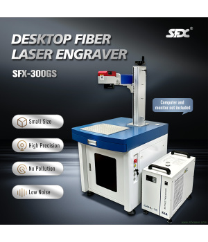 SFX 300W MOPA Desktop Laser Marking Machine Fiber Laser Metal Engraver with 110*110mm Marking Area
