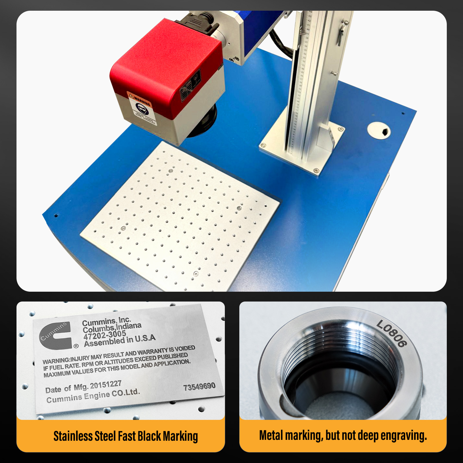 SFX 300W MOPA Desktop Laser Marking Machine Fiber Laser Metal Engraver with 110*110mm Marking Area