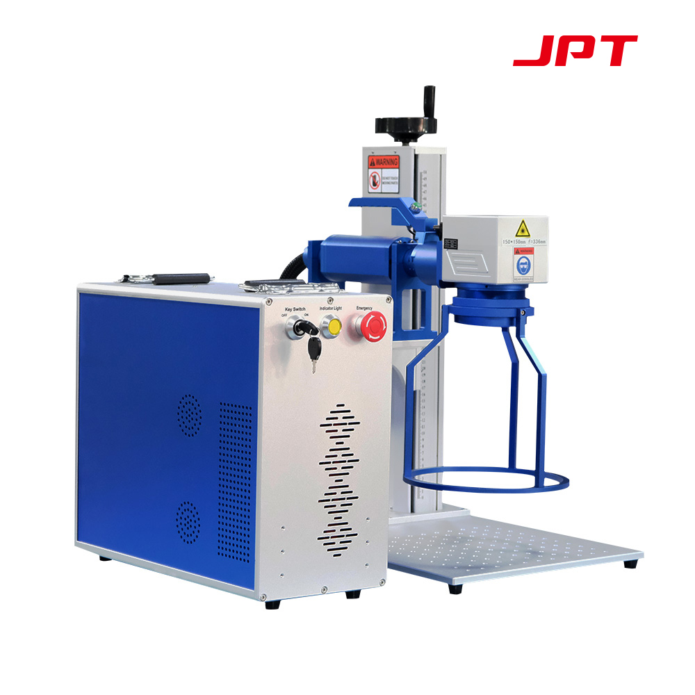 USA FDA 50W JPT Fiber Laser Marking Engraving Engraver Machine + Rotary  Axis