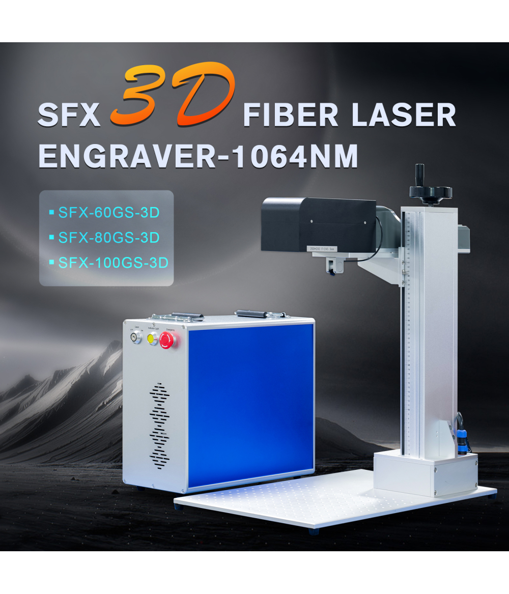 SFX 60W 80W 100W 3D Fiber Laser Engraver FEELTEK 3D Dynamic Focus System  Lenmark Software 3D Laser Marking Machine-SFX 60W 80W 100W 3D Fiber Laser  Engraver FEELTEK 3D Dynamic Focus System Lenmark