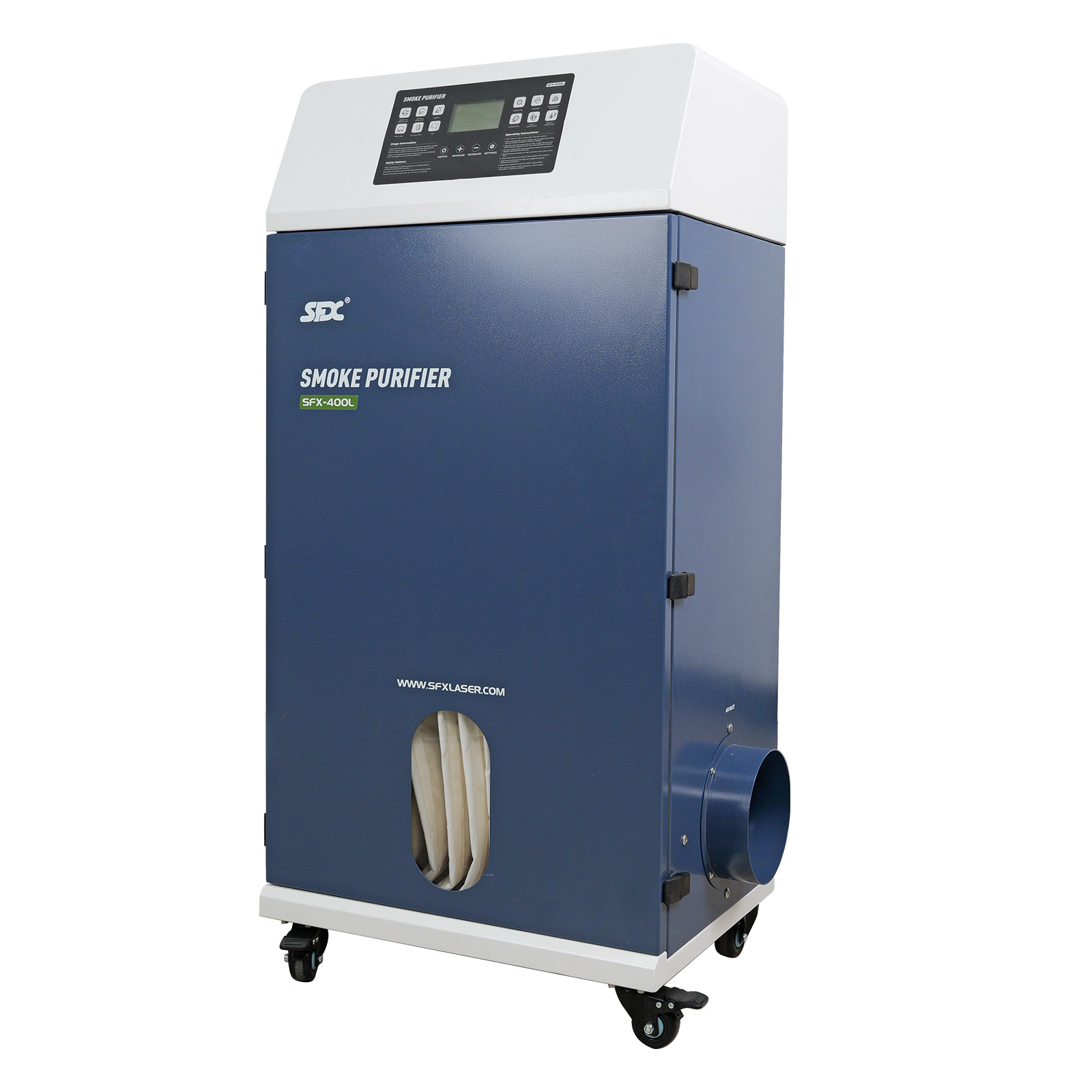 Purificador de humos para máquina de limpieza láser SFX-400L. Extractor de humos para limpieza, soldadura, corte y grabado láser.