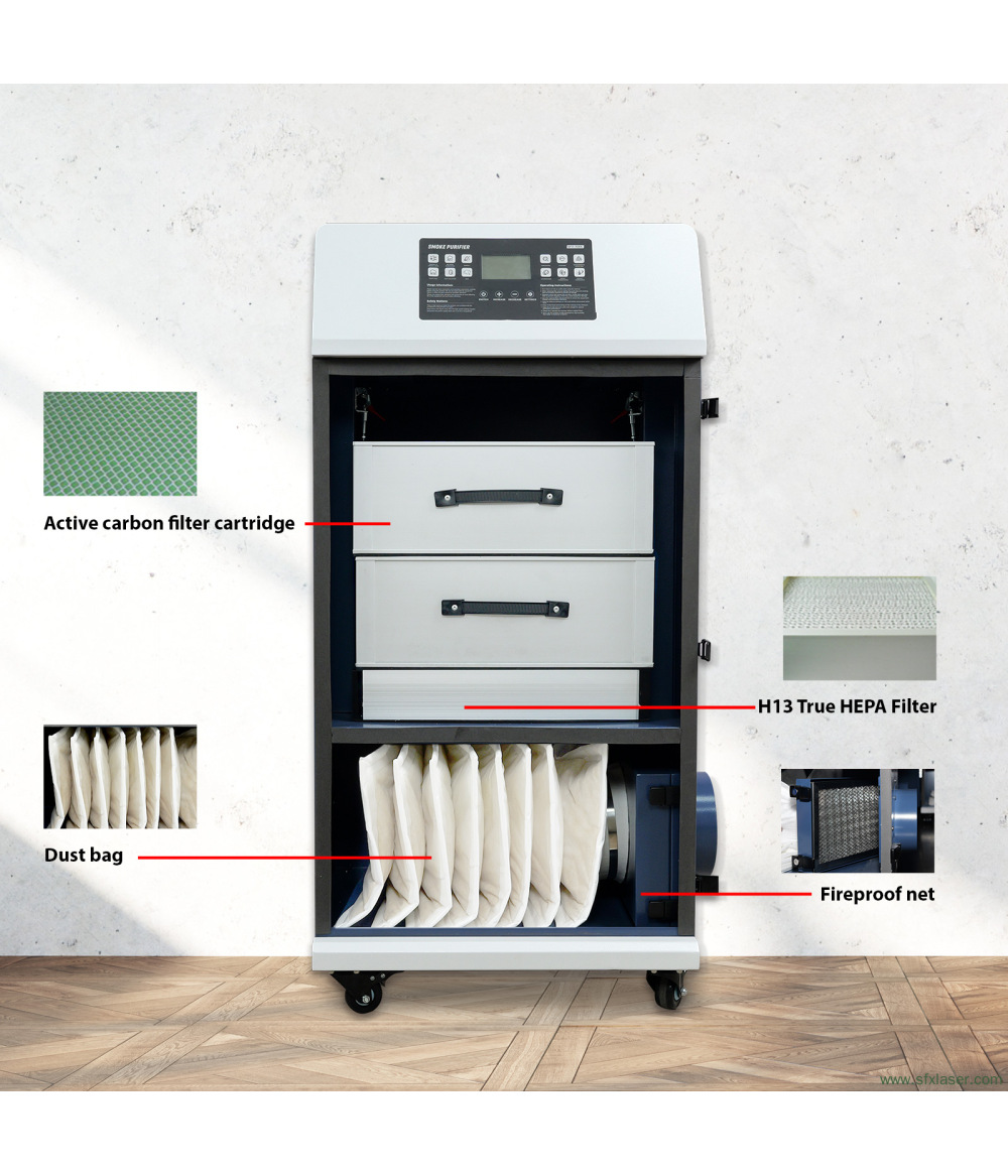 SFX-400L Laser Cleaning Machine Smoke Purifier Fume Extractor Fume Purifier for Laser Cleaning Welding Cutting Engraving SFX-400L Laser Cleaning Machine Smoke Purifier Fume Extractor Fume Purifier for Laser Cleaning Welding Cutting Engraving
