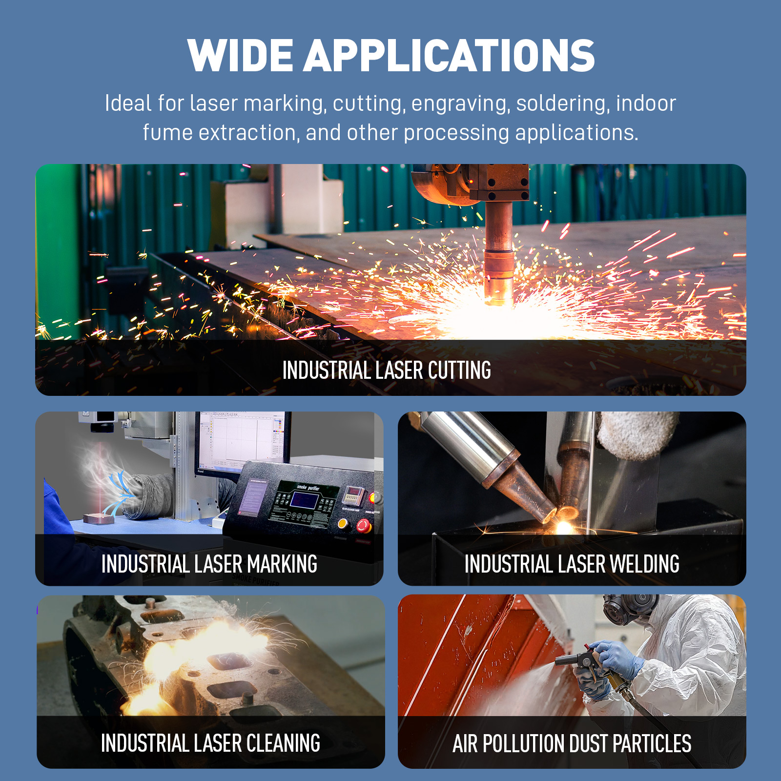 SFX SP-1200 Smoke Purifier High Efficiency Air Filtration for Industrial Laser Cleaning Laser Welding