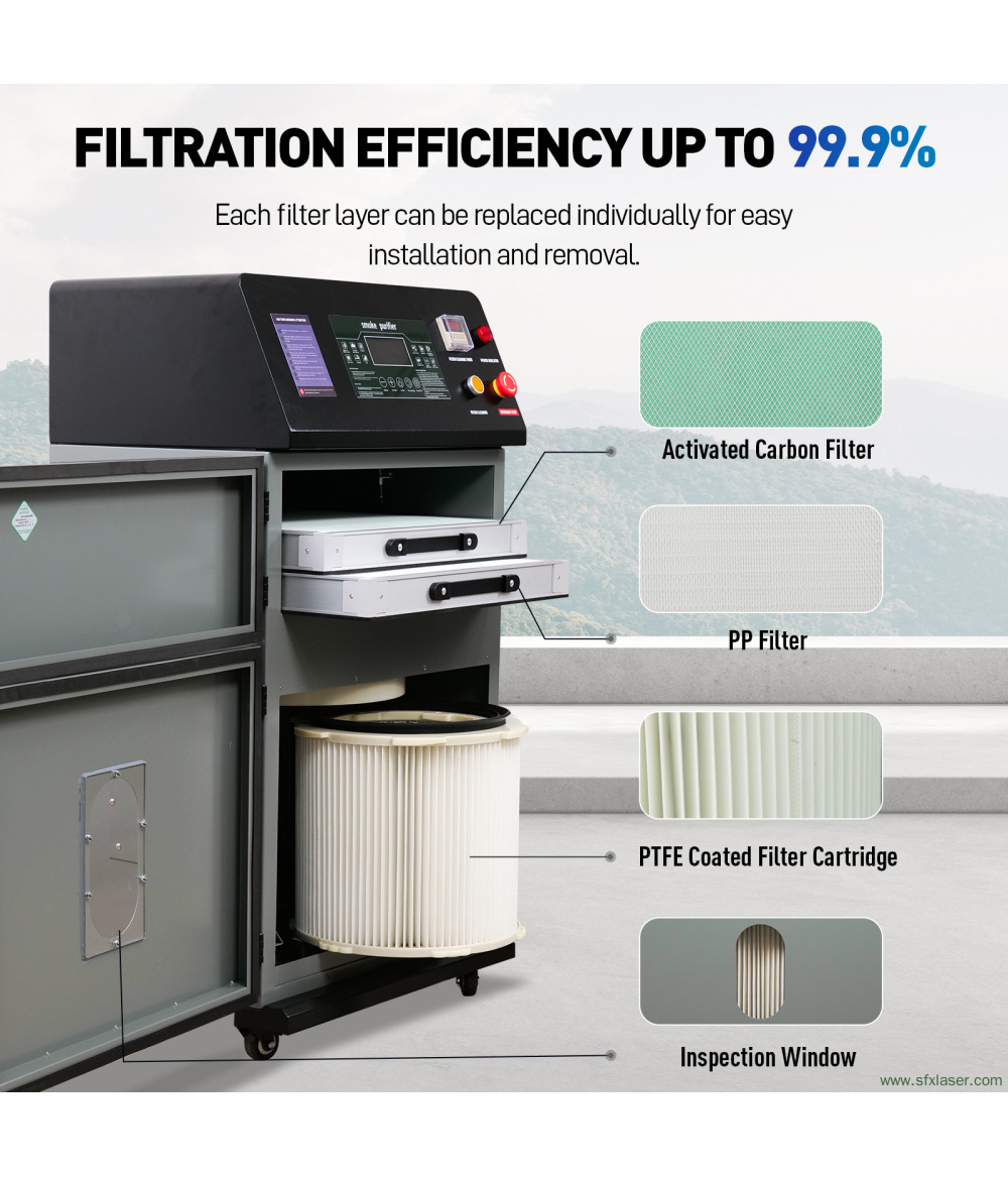 SFX SP-1200 Smoke Purifier High Efficiency Air Filtration for Industrial Laser Cleaning Laser Welding SFX SP-1200 Smoke Purifier High Efficiency Air Filtration for Industrial Laser Cleaning Laser Welding