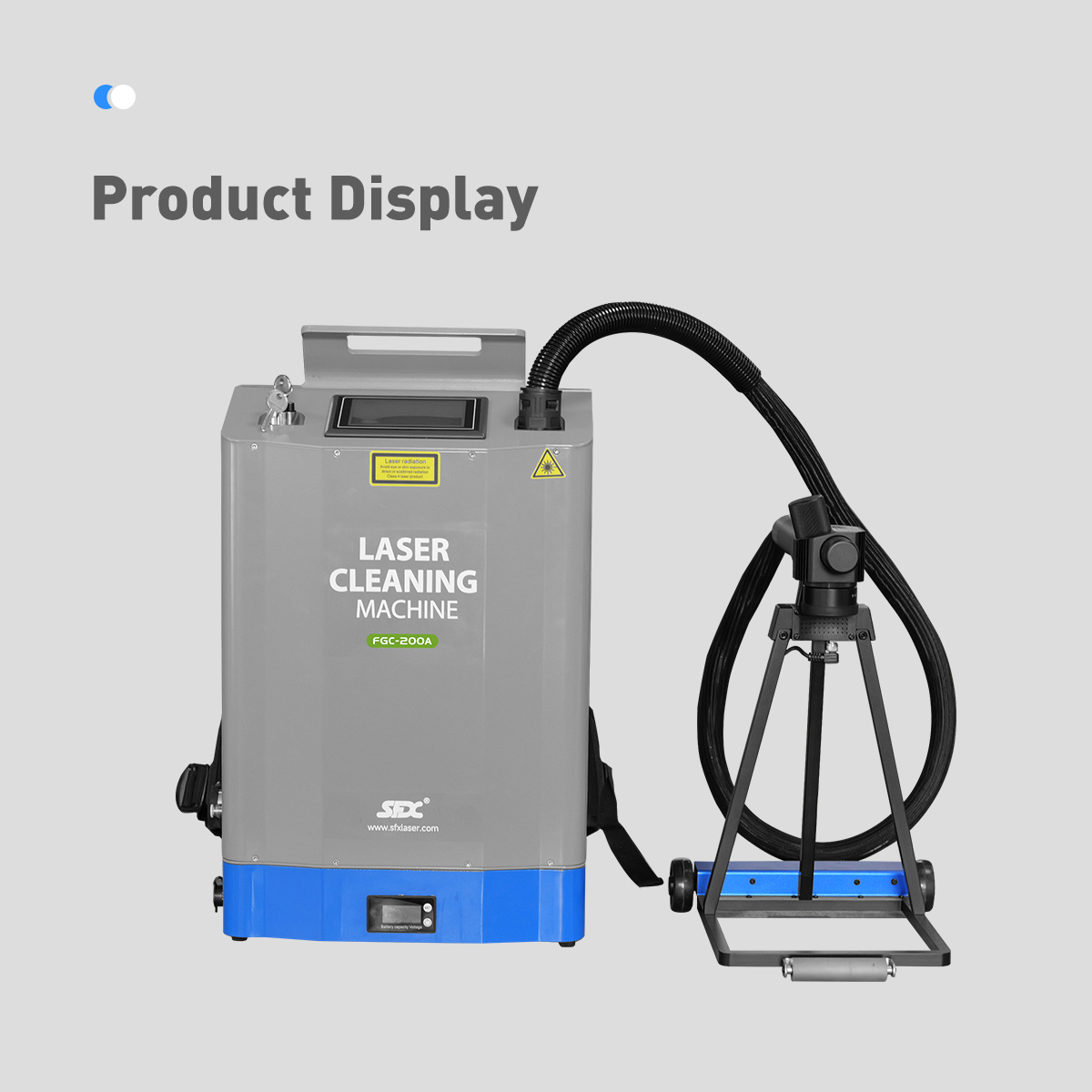 Máquina de limpieza láser de mochila autopropulsada SFX 200W, limpiador láser de pulso, removedor de pintura de óxido