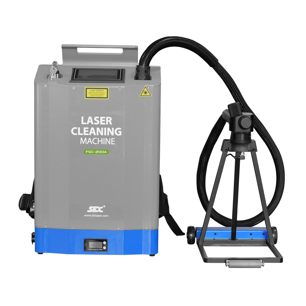 Máquina de limpieza láser de mochila autopropulsada SFX 200W, limpiador láser de pulso, removedor de pintura de óxido
