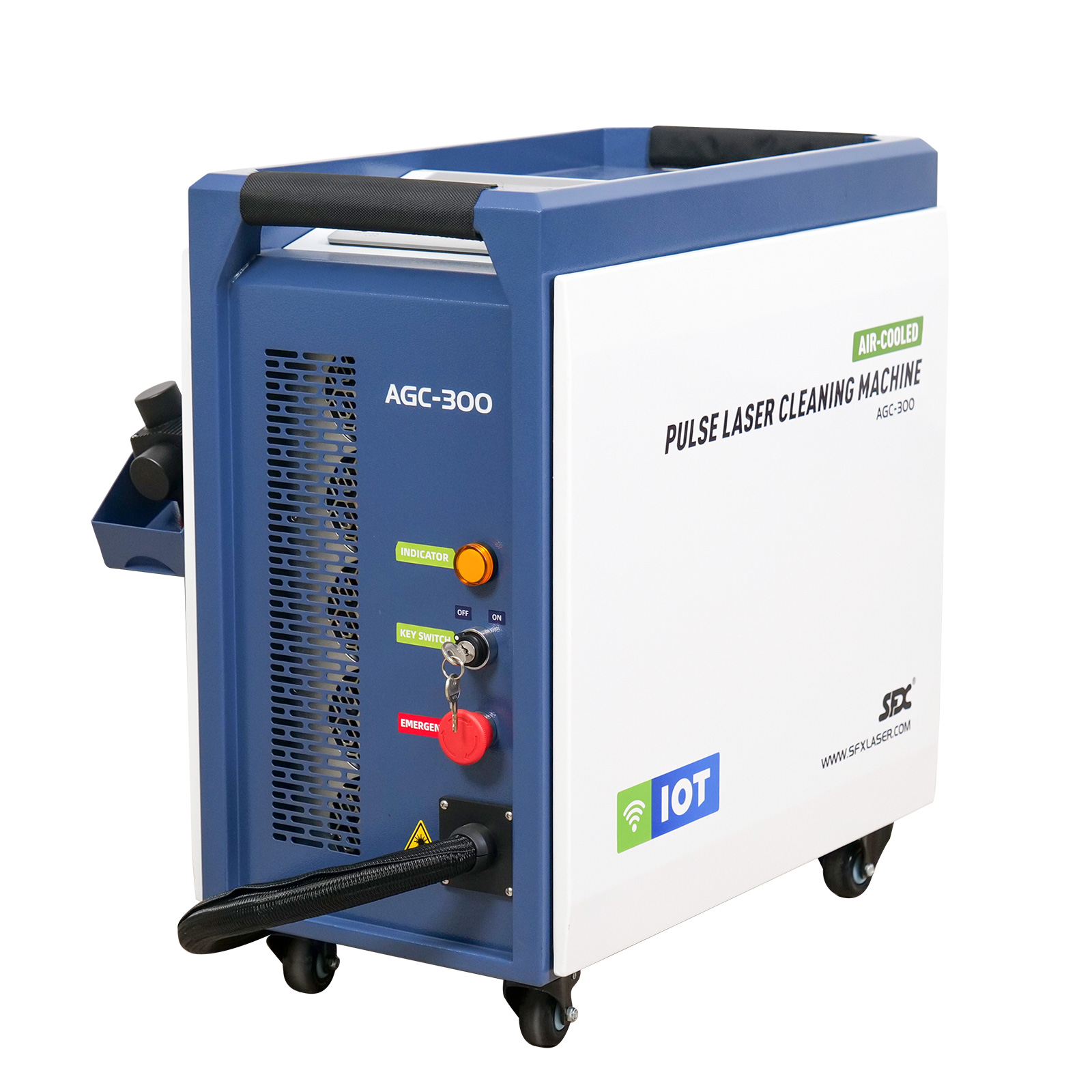 SFX AGC 300W 500W IoT Air Cooled Pulse Laser Cleaning Machine with Intelligent Interconnection and Self Propelled Device