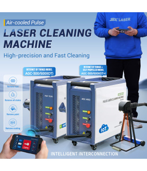 SFX AGC 300W 500W IoT Air Cooled Pulse Laser Cleaning Machine with Intelligent Interconnection and Self Propelled Device